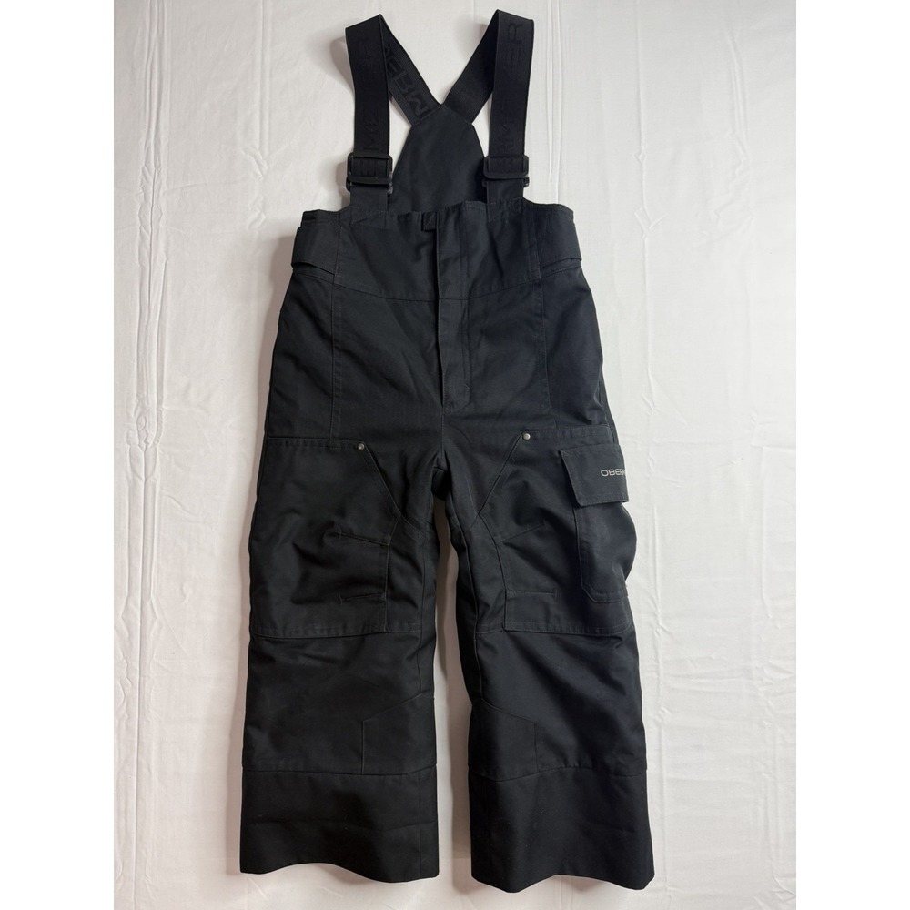 Obermeyer I-Grow Snow Bibs Pants Kids Size 3 Black Adjustable Straps Skiing